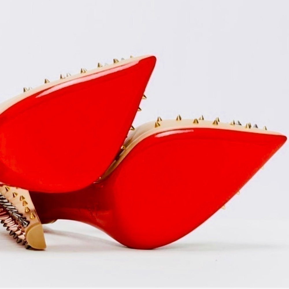 Christian Louboutin Dinosa multicolor spikes 70mm Napa leather Nude pumps EU39.5 - Picture 7 of 10